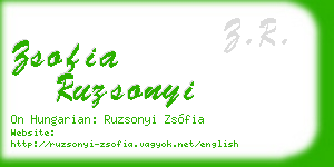 zsofia ruzsonyi business card